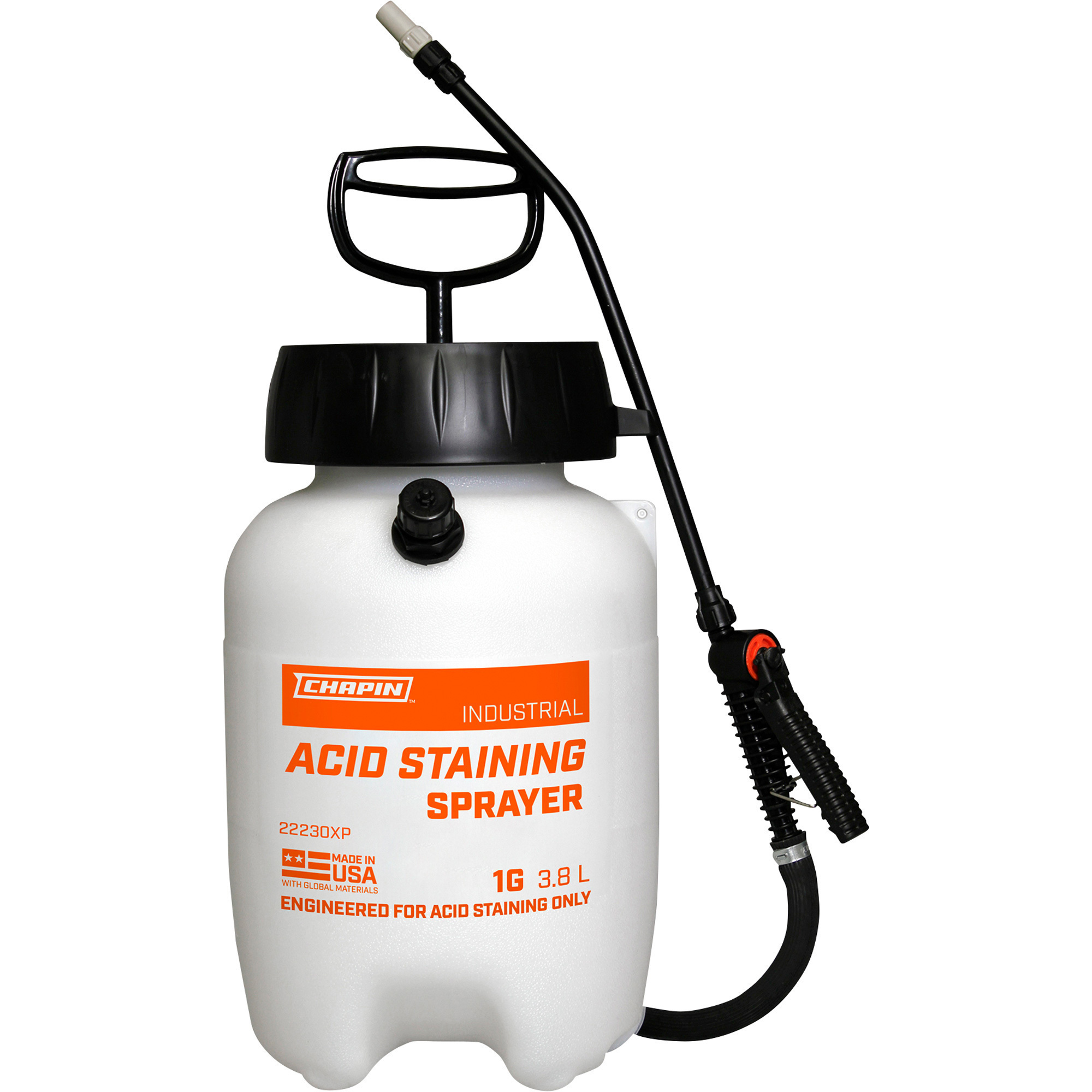 Chapin Industrial Portable Acid Cleaning and Staining Sprayer, 1-Gallon Capacity, 40 PSI, Model# 22230XP